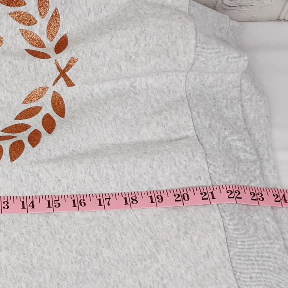 VICTORIA'S SECRET 'PINK' FLEECE  ROSE~GOLD LOGO COWL-NECK  SWEATSHIRT - Picture 6 of 14